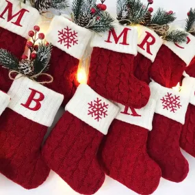 Christmas Alphabet Knitting Socks Tree Ornaments
