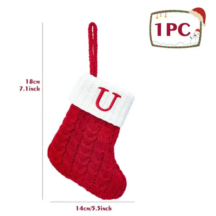 Christmas Alphabet Knitting Socks Tree Ornaments