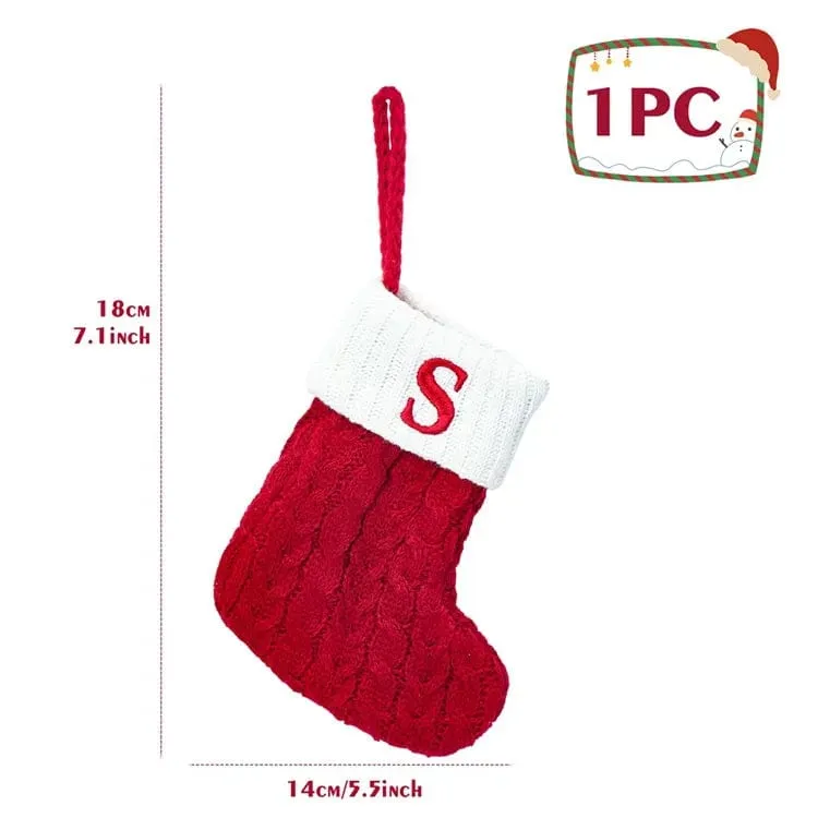 Christmas Alphabet Knitting Socks Tree Ornaments