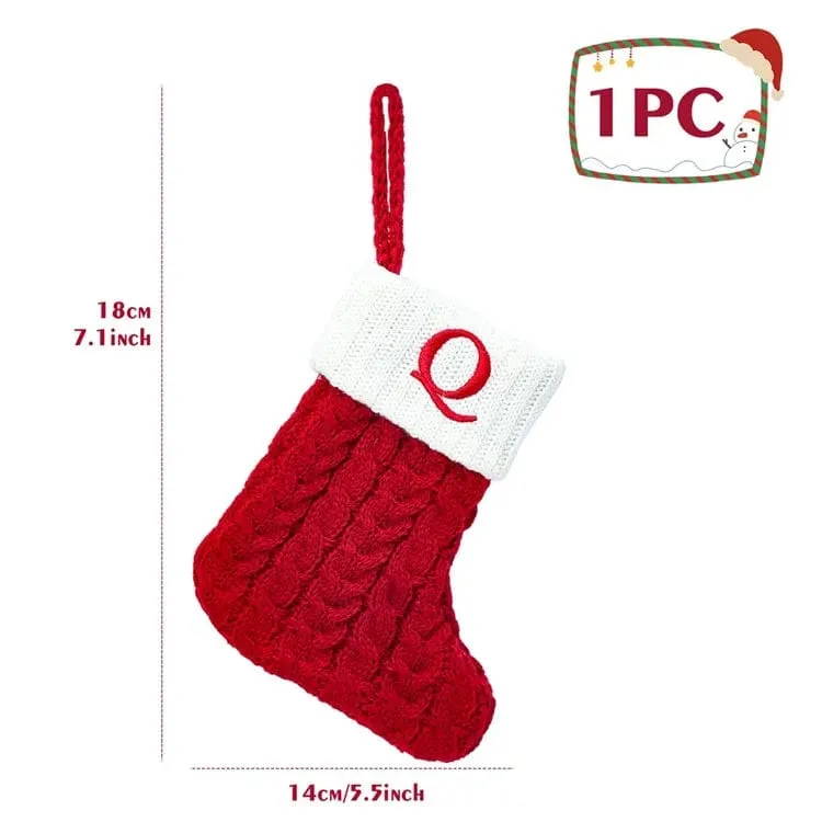 Christmas Alphabet Knitting Socks Tree Ornaments