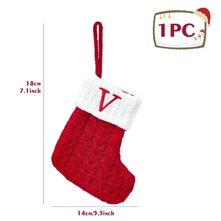 Christmas Alphabet Knitting Socks Tree Ornaments