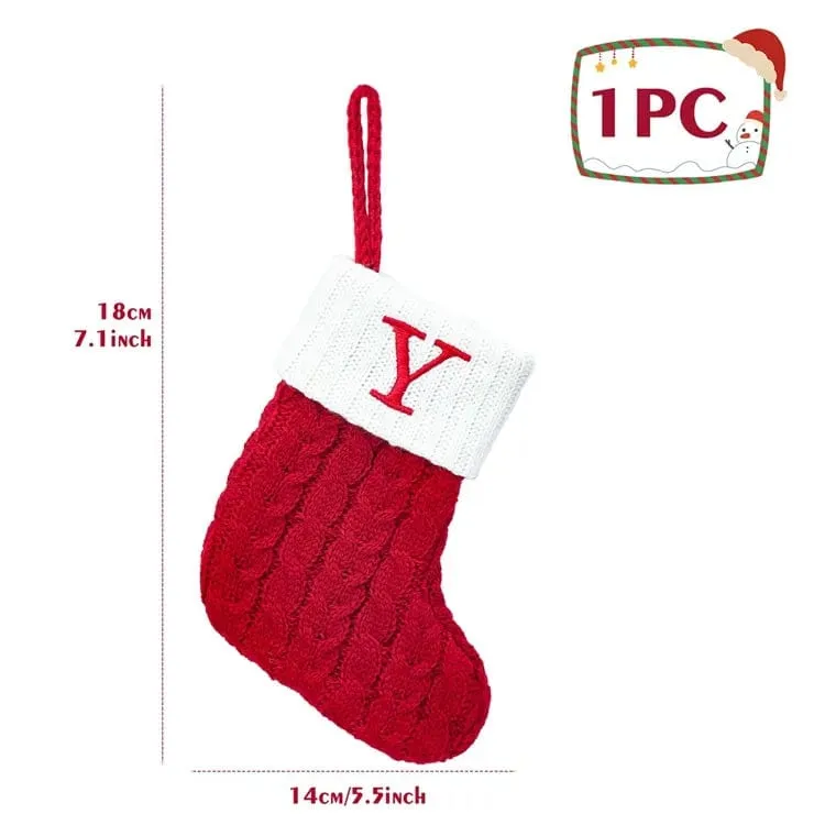 Christmas Alphabet Knitting Socks Tree Ornaments
