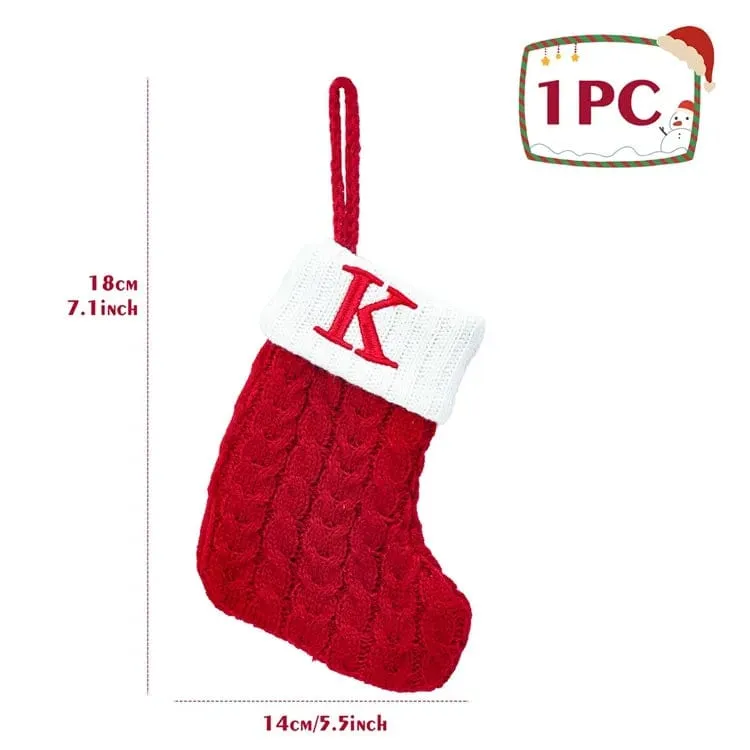 Christmas Alphabet Knitting Socks Tree Ornaments