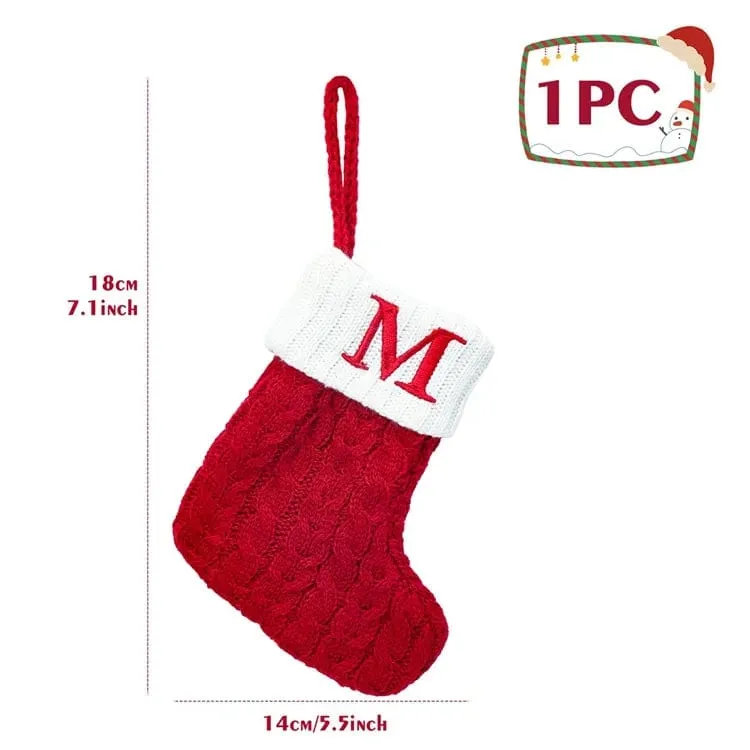 Christmas Alphabet Knitting Socks Tree Ornaments