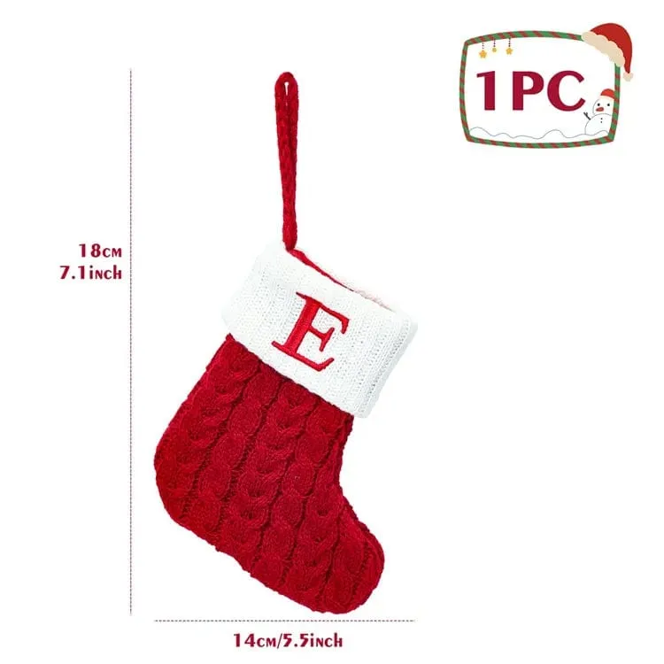 Christmas Alphabet Knitting Socks Tree Ornaments