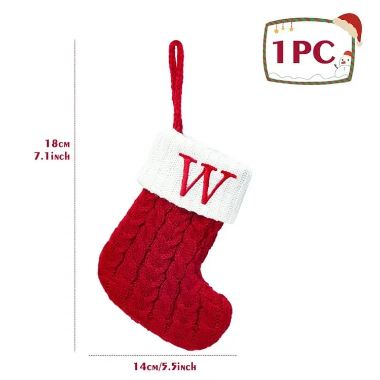 Christmas Alphabet Knitting Socks Tree Ornaments