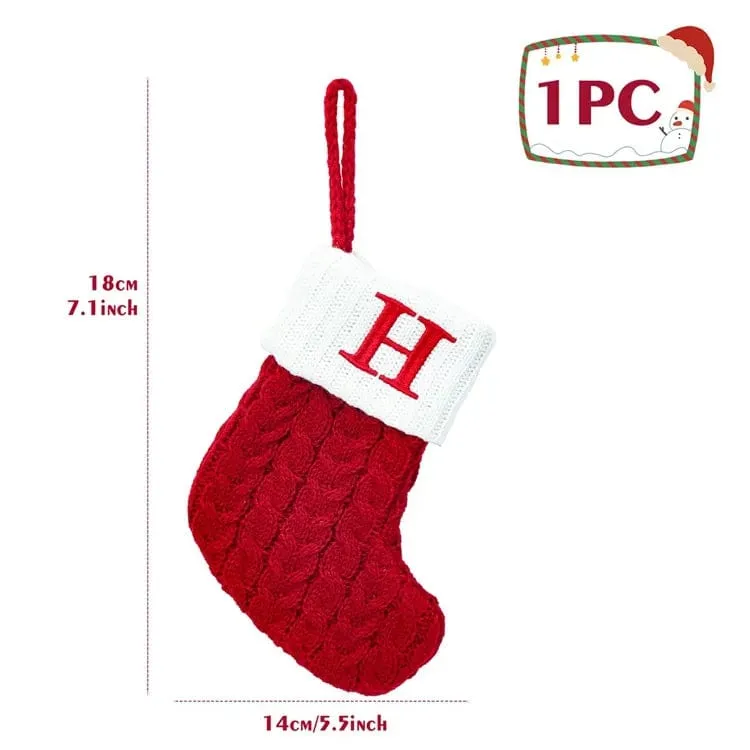 Christmas Alphabet Knitting Socks Tree Ornaments