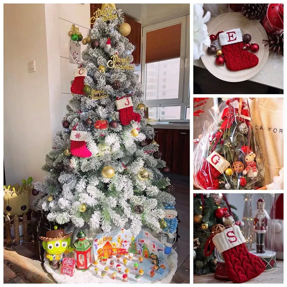 Christmas Alphabet Knitting Socks Tree Ornaments