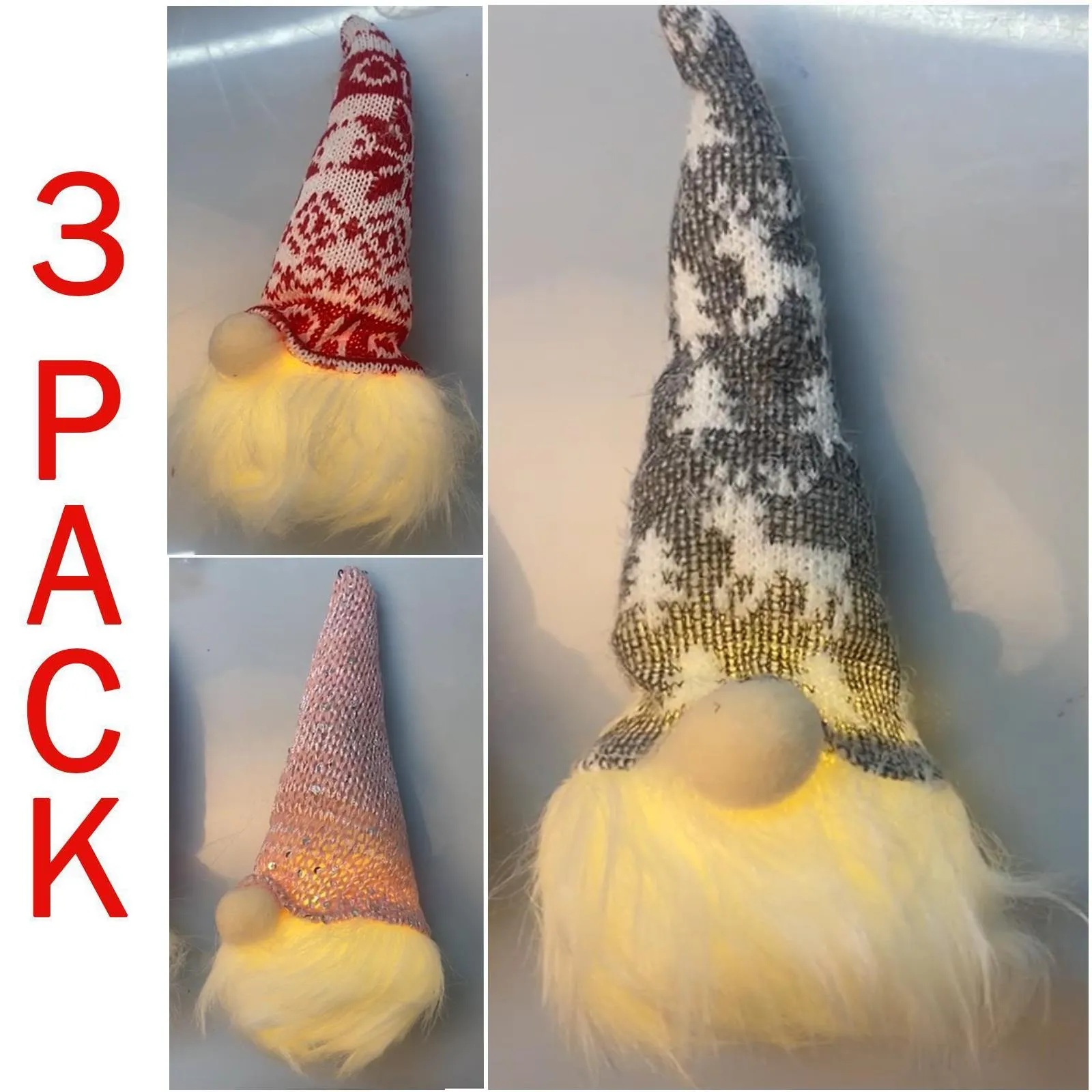 Christmas Santa Claus Illuminate Decor - 3 Pieces