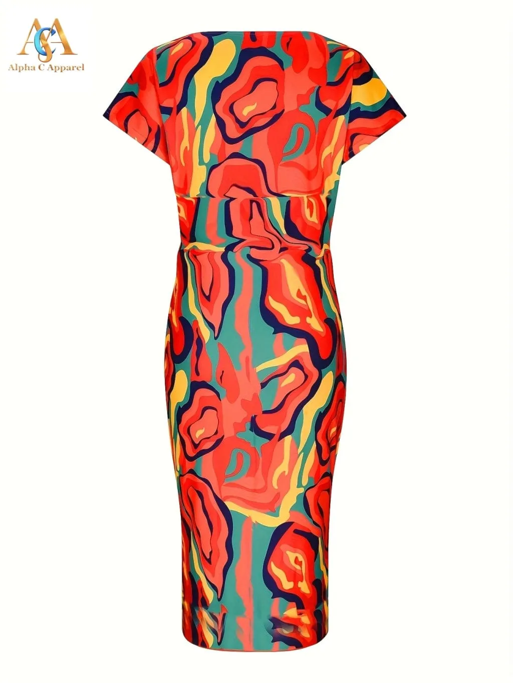 Colorblock V Neck Bodycon Dress
