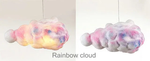 Creative White Cloud Pendant Lamp Silk Cotton E27 LED Stairwell Pendant Lights For Coffee Shop Children Kids