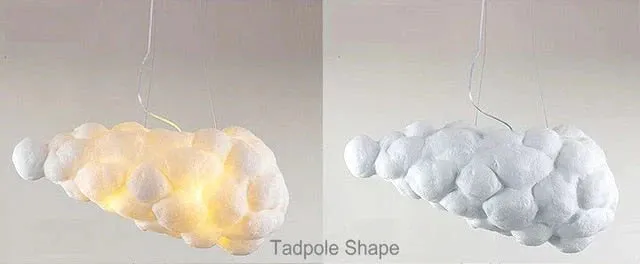 Creative White Cloud Pendant Lamp Silk Cotton E27 LED Stairwell Pendant Lights For Coffee Shop Children Kids