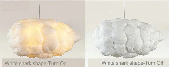 Creative White Cloud Pendant Lamp Silk Cotton E27 LED Stairwell Pendant Lights For Coffee Shop Children Kids