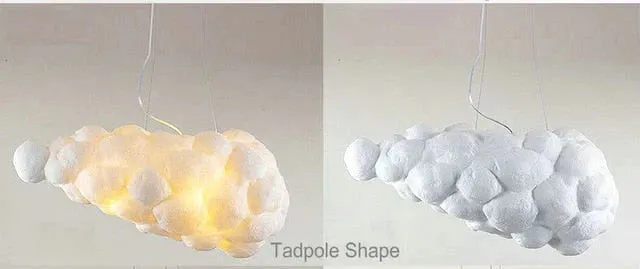 Creative White Cloud Pendant Lamp Silk Cotton E27 LED Stairwell Pendant Lights For Coffee Shop Children Kids