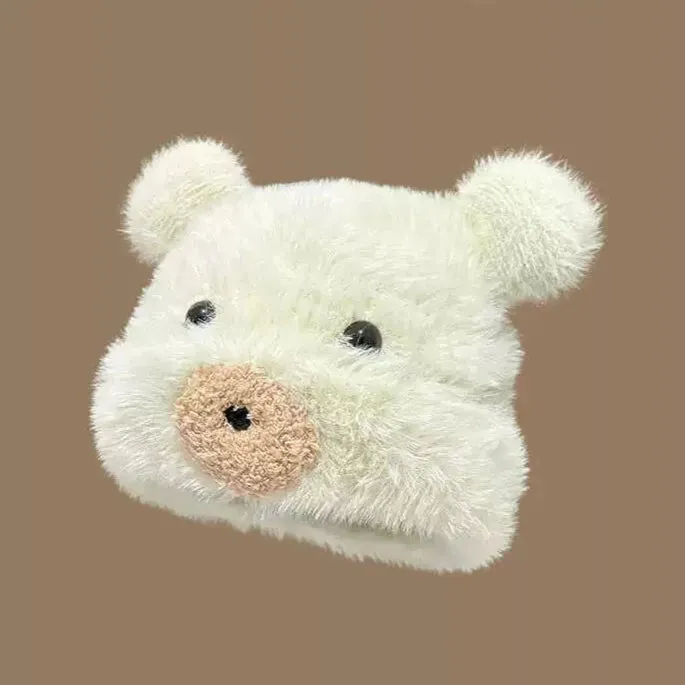 Cute Cartoon Bear Ears Plush Pullover Hat