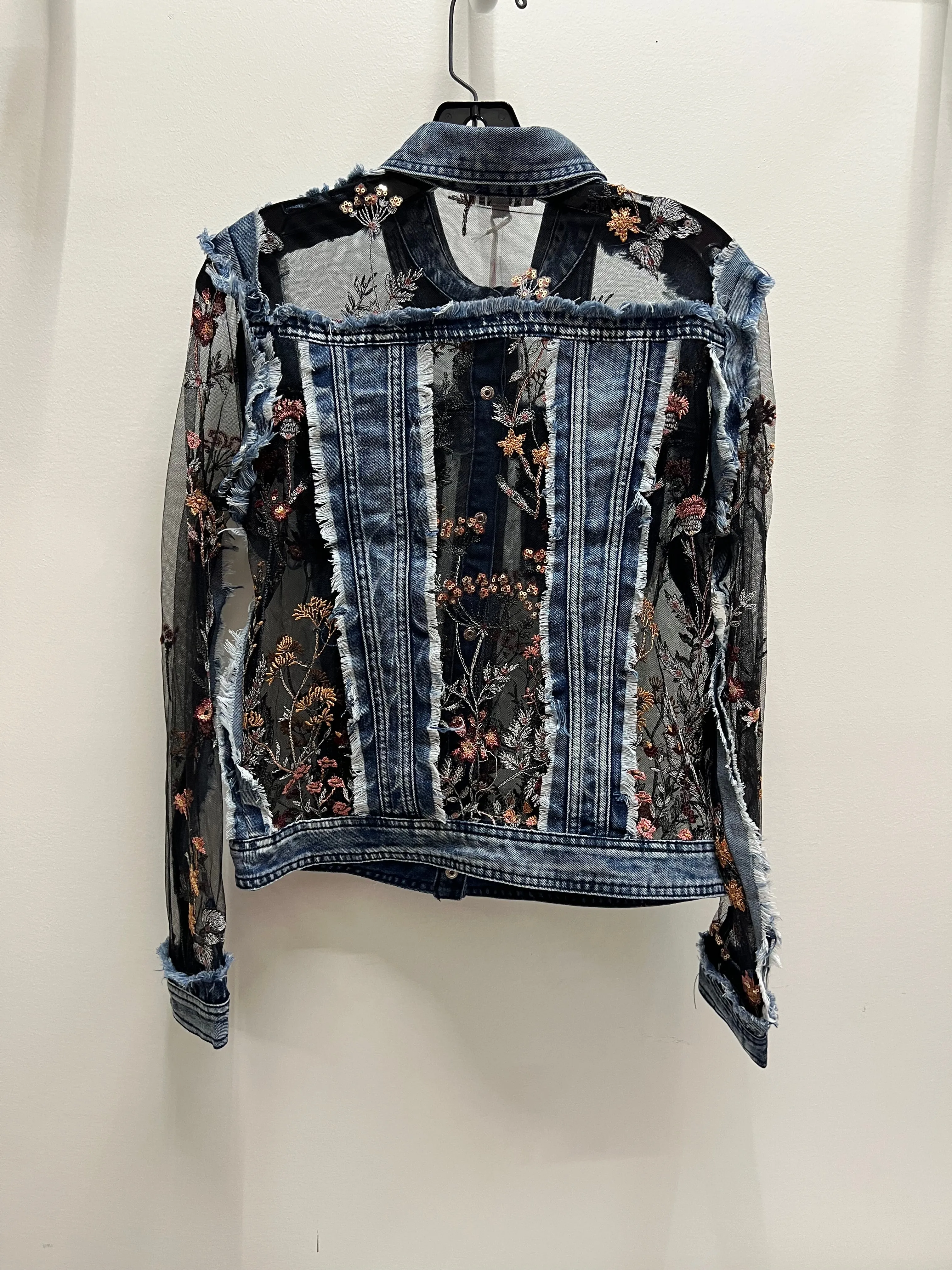 Denim Flower Illusion Jacket by Adore