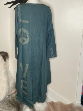 Denim "Love" Duster Jacket by The Paper Lace