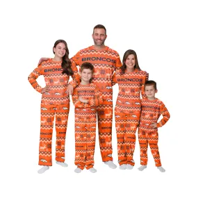 Denver Broncos NFL Ugly Pattern Family Holiday Pajamas