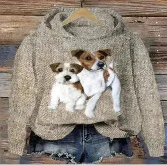 Digital Printing Dog Pattern Sweater Men