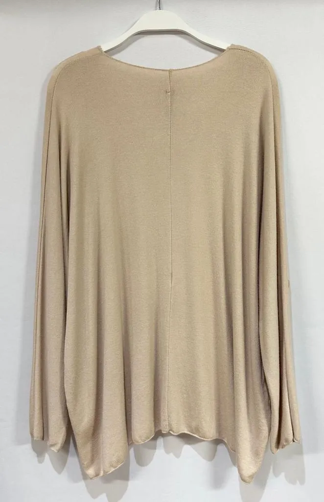Drapey V-Neck Sweater in Camello by Venti6