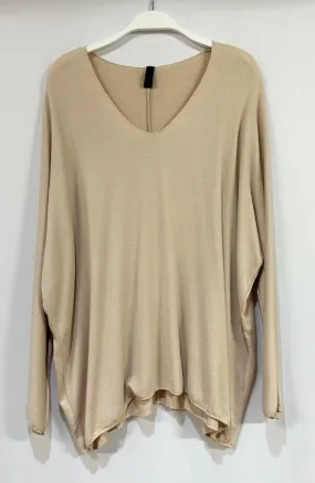 Drapey V-Neck Sweater in Camello by Venti6