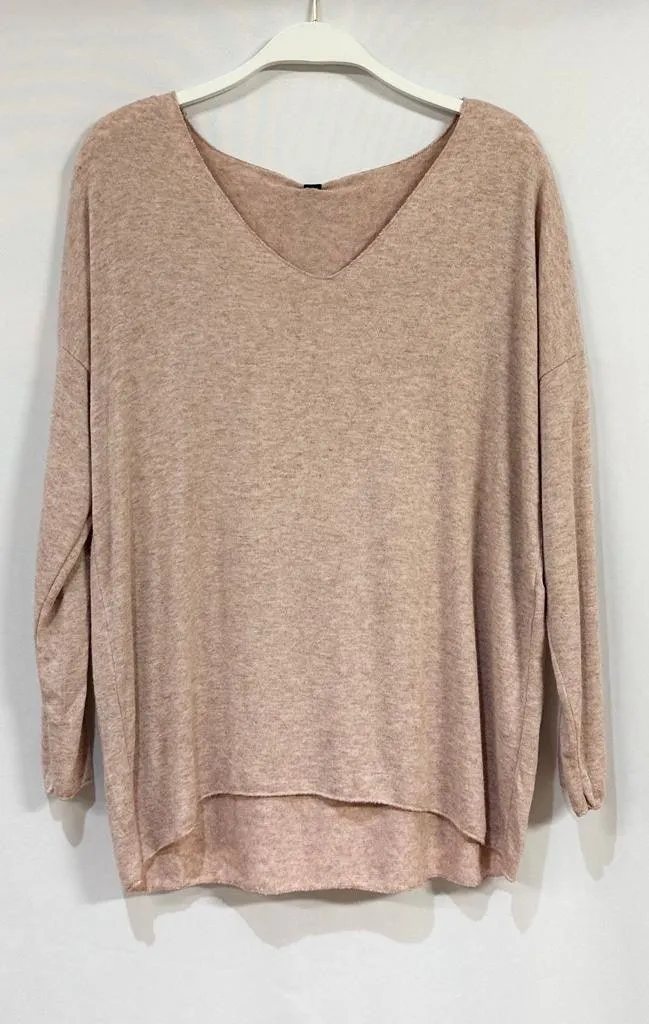 Drapey V-Neck Sweater in Celeste by Venti6