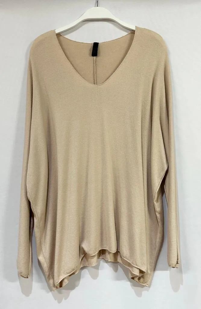 Drapey V-Neck Sweater in Celeste by Venti6