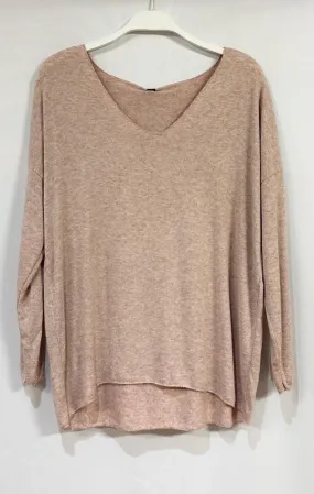 Drapey V-Neck Sweater in Dusty Rose by Venti6