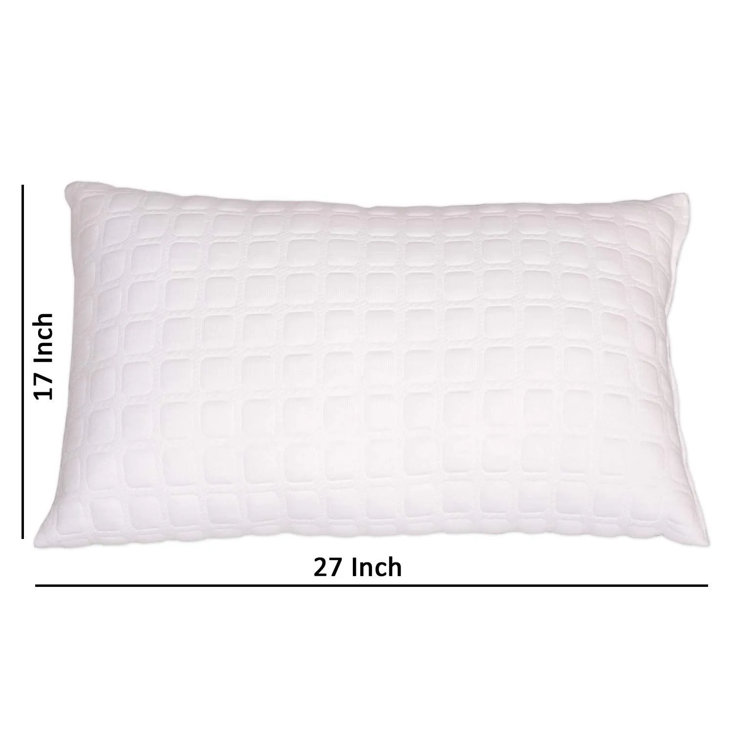 Dreamfactory 400 GSM Knitted Fabric Soft Fluffy Sleeping Pillow (Single) (17x27)