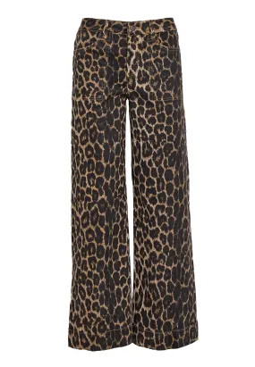 DSFlorence HW Denim Pants FL - Brown Leo Print