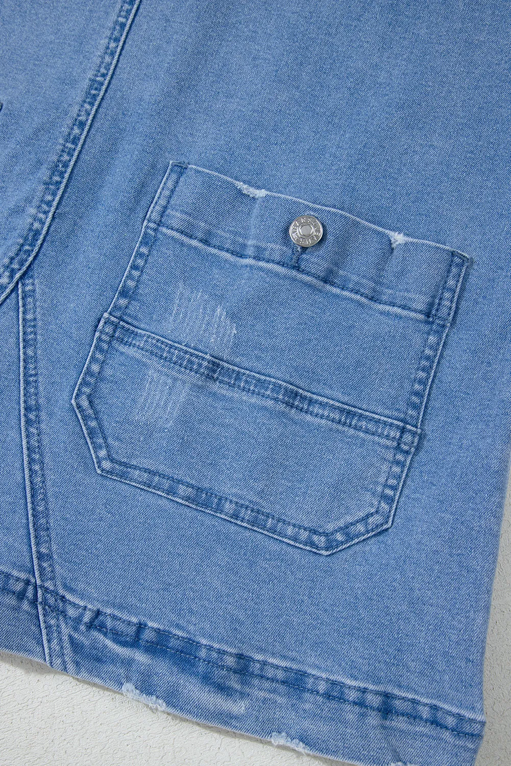 Dusk Blue Pocket Adjustable Straps Denim Overall Dress