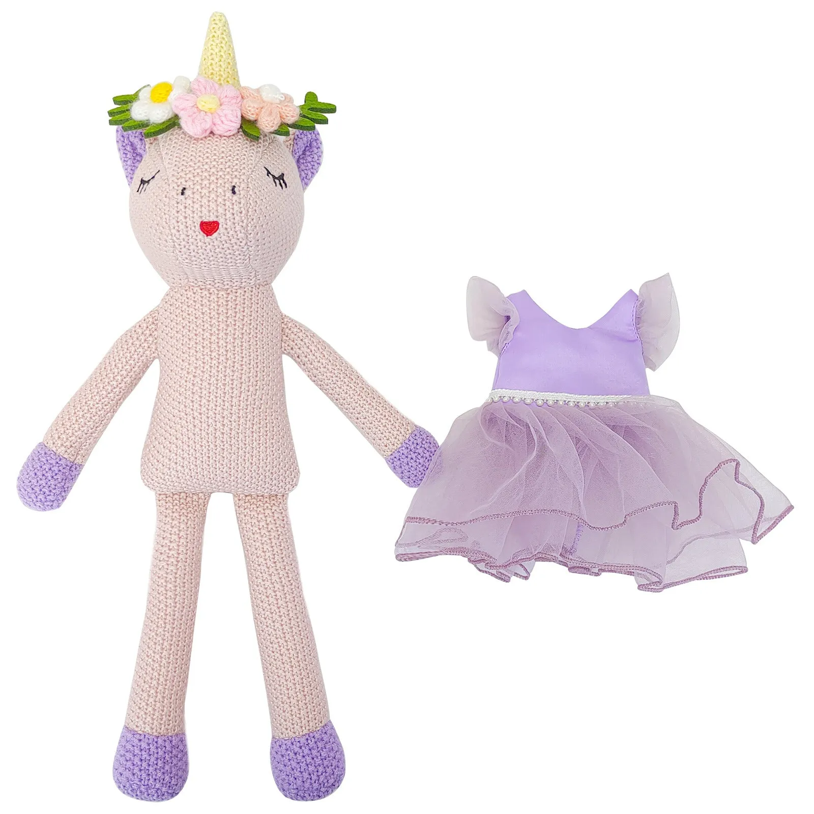Eunice the Unicorn Knitted Purple
