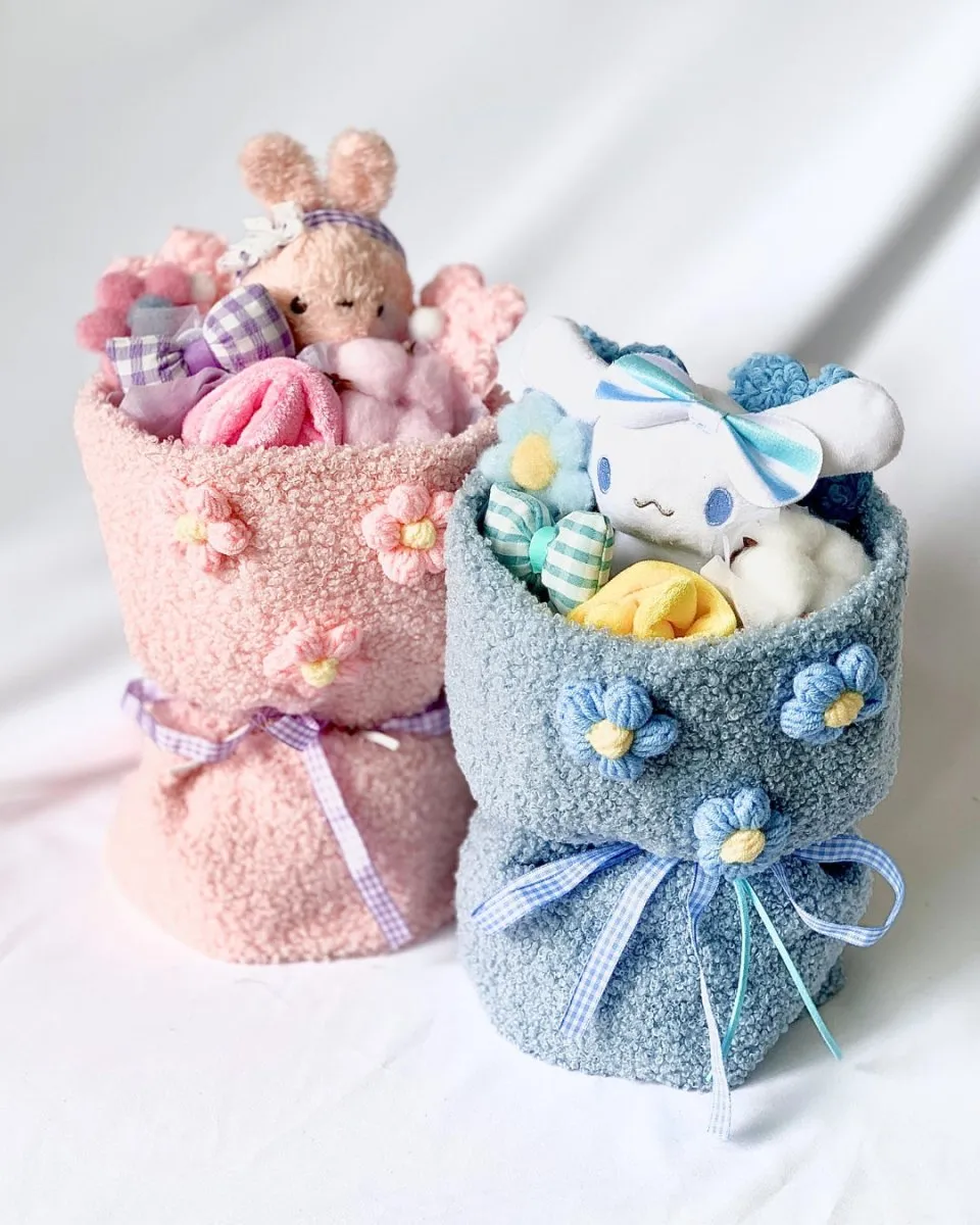 Fluffy Soft Toy Knit Bouquet - Bunny Doll