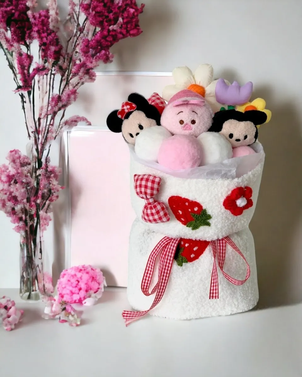 Fluffy Soft Toy Knit Bouquet - Mickey Tsum Tsum