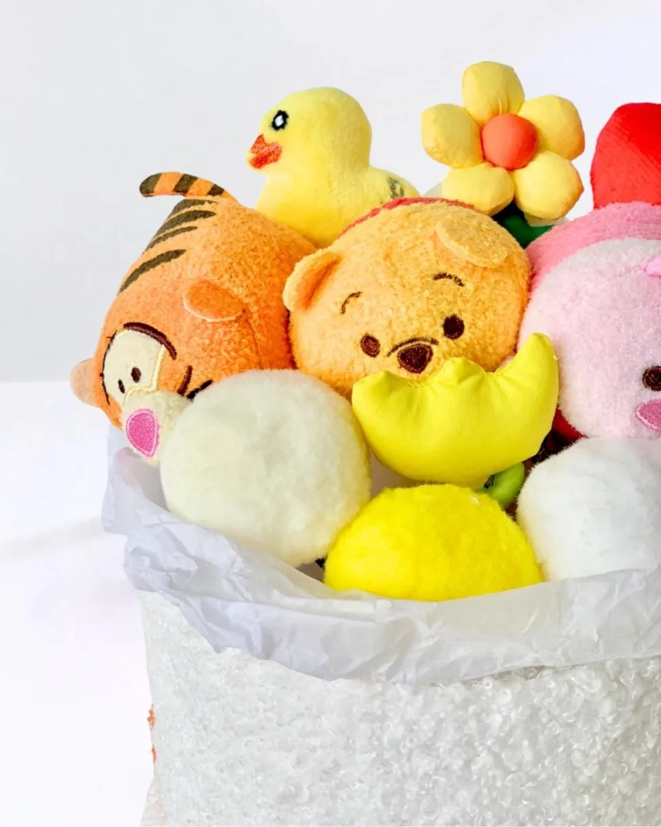 Fluffy Soft Toy Knit Bouquet - Winnie Tsum Tsum