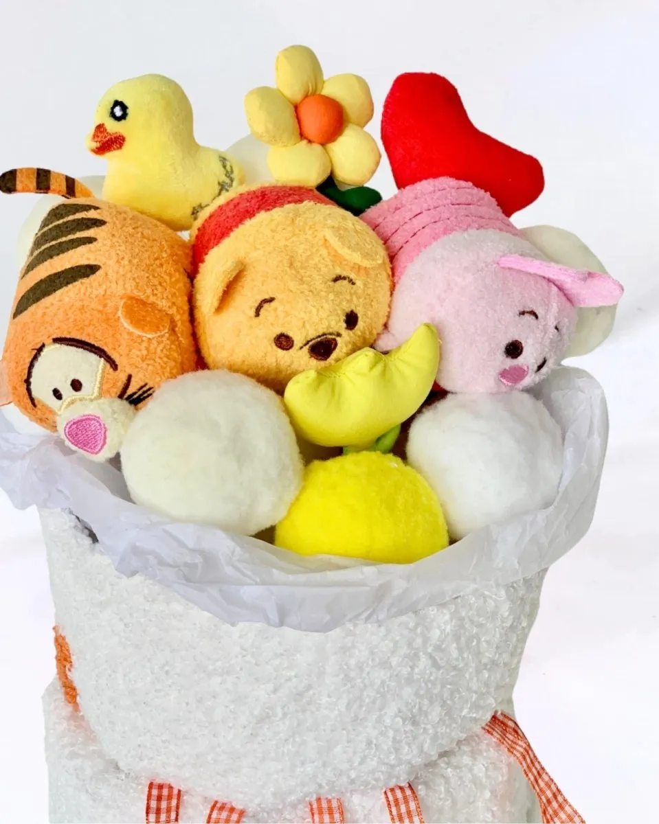 Fluffy Soft Toy Knit Bouquet - Winnie Tsum Tsum