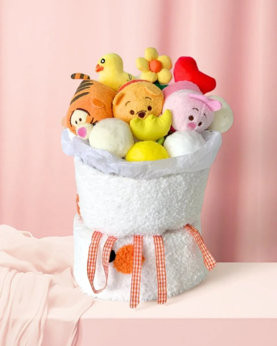 Fluffy Soft Toy Knit Bouquet - Winnie Tsum Tsum