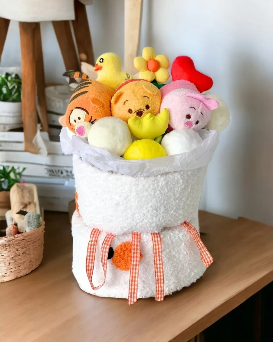 Fluffy Soft Toy Knit Bouquet - Winnie Tsum Tsum