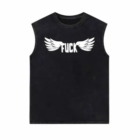 Fuck Letter With Wings Vintage Washed Vest Top