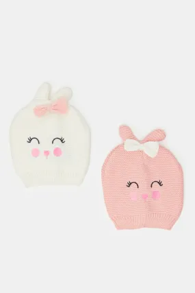 Girls Assorted Knitted Cap Set (2 Piece)