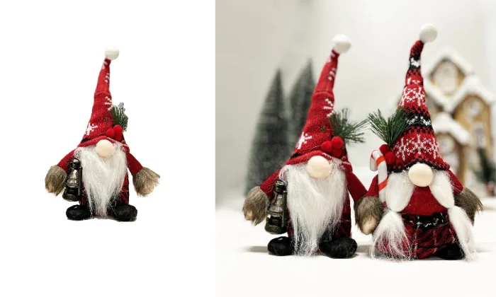Gnome Doll Ornament With Knitted Curved Hat