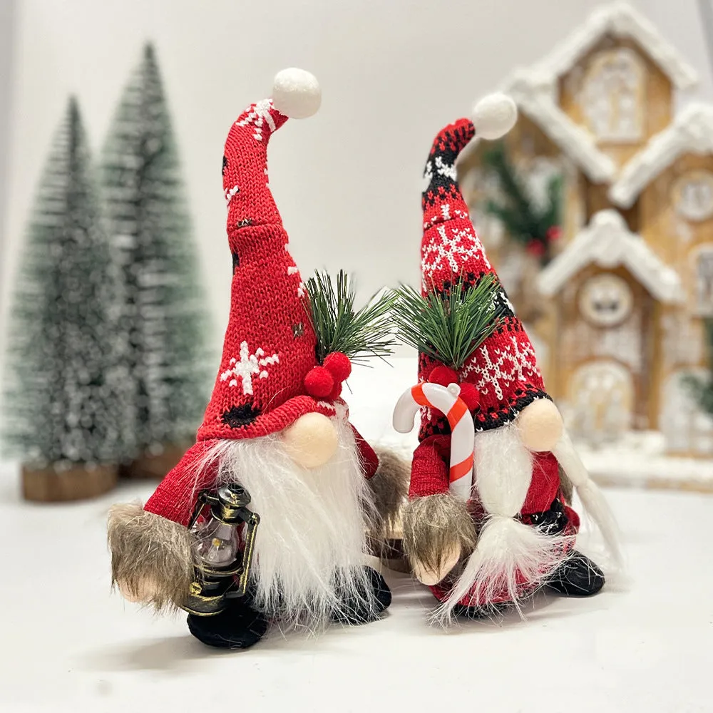 Gnome Doll Ornament With Knitted Curved Hat