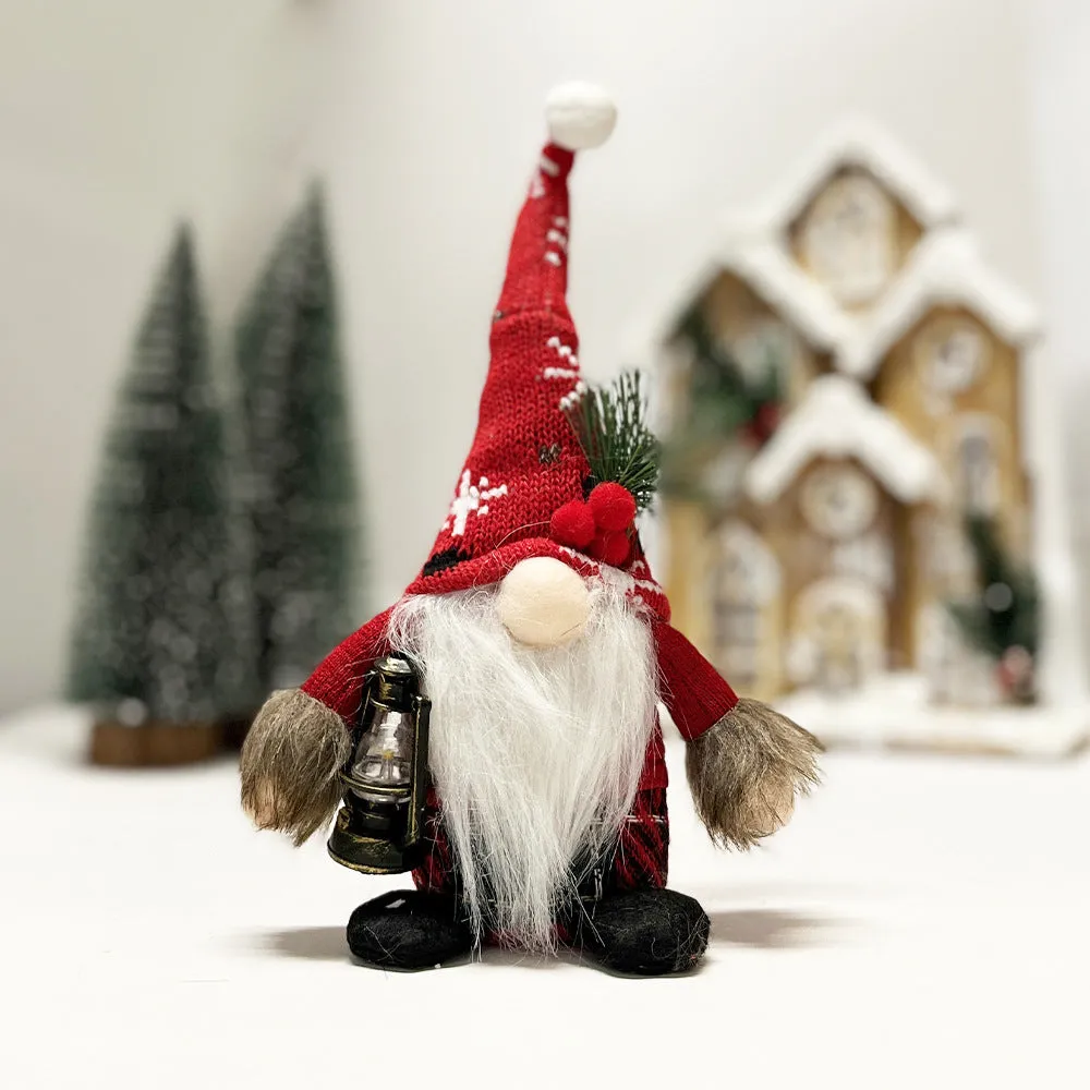 Gnome Doll Ornament With Knitted Curved Hat