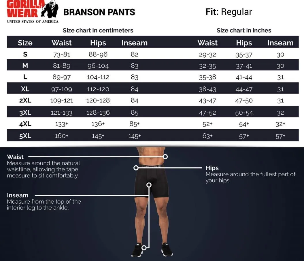 Gorilla Wear Branson Pants - Black/Grey