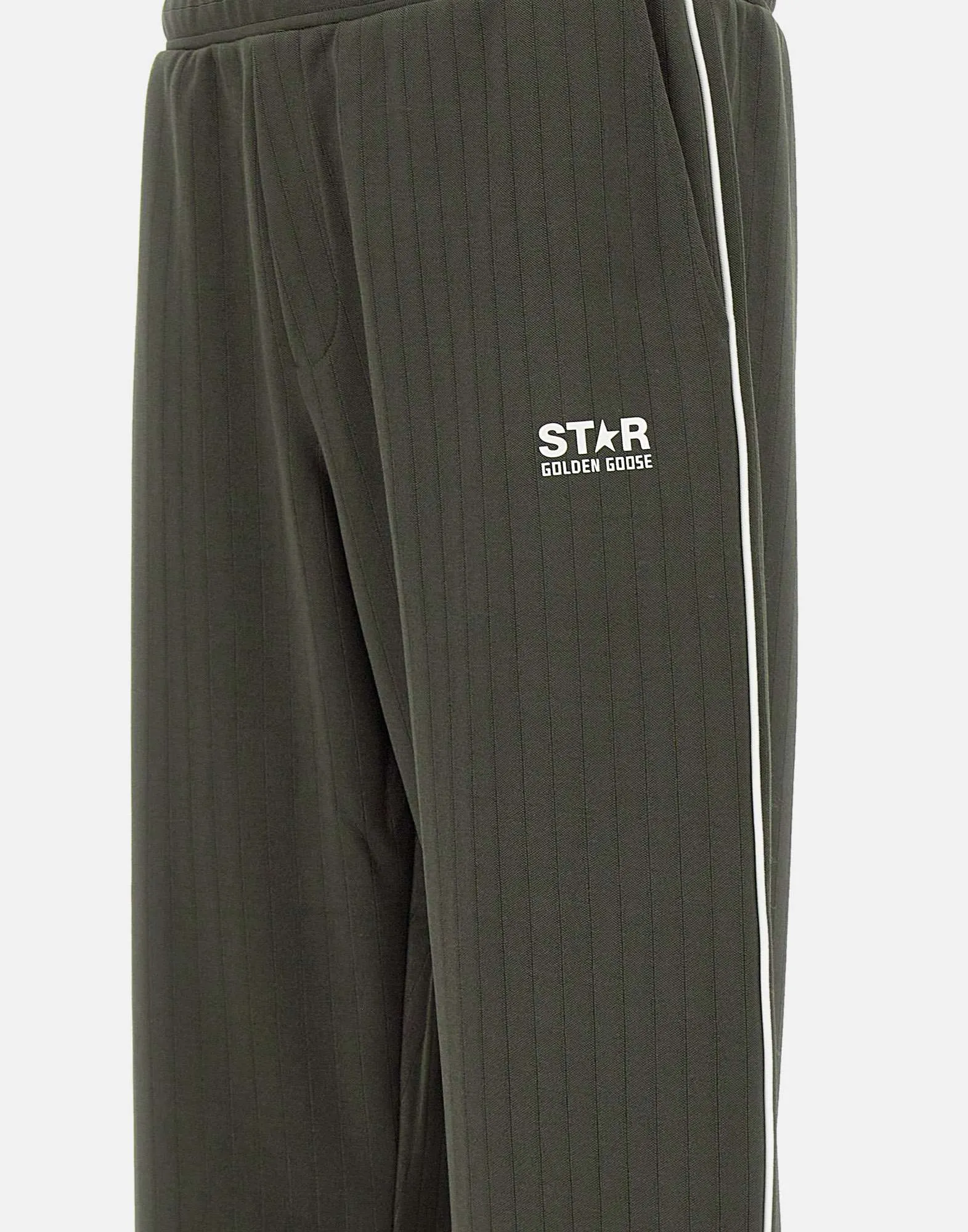 Green Crepe Jogger with Contrast Trim