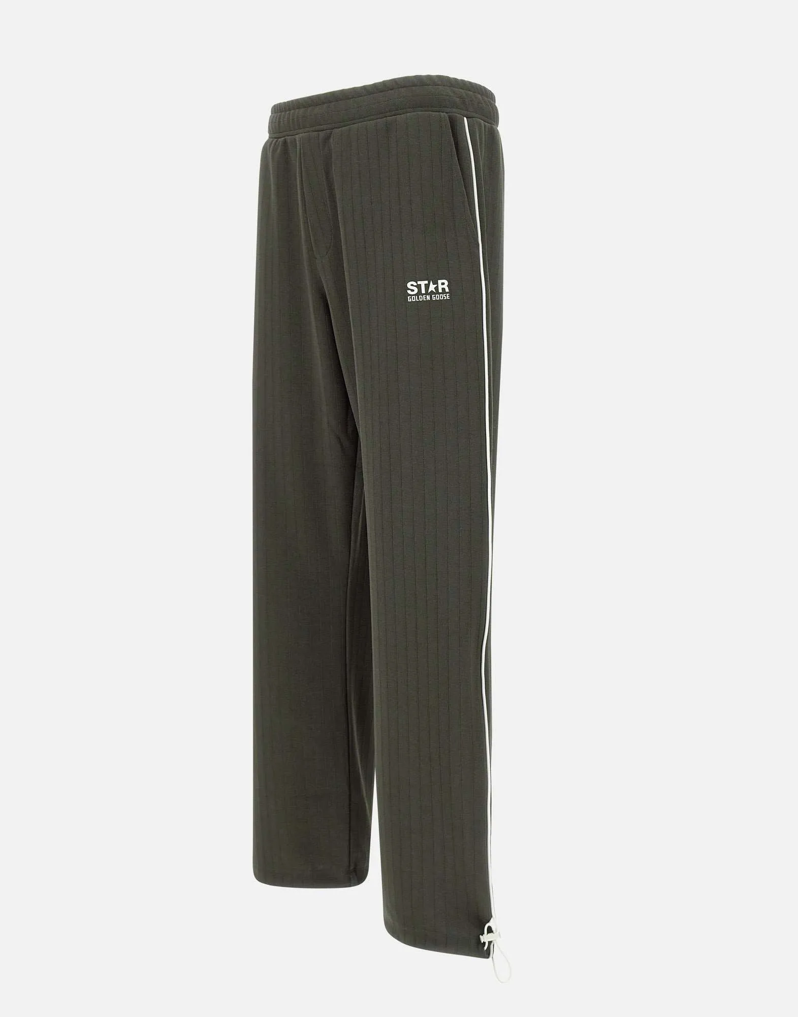 Green Crepe Jogger with Contrast Trim