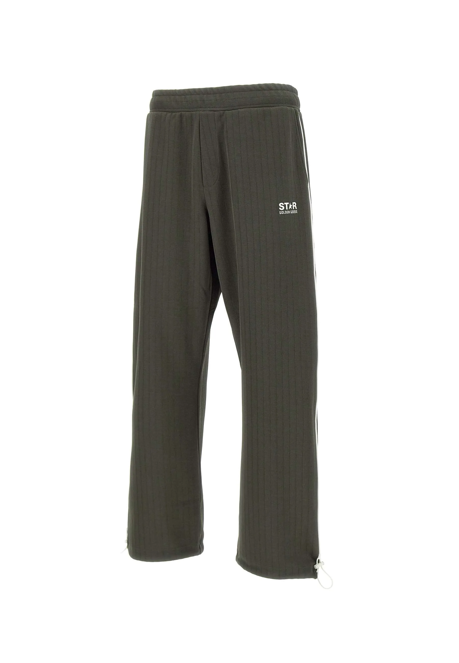 Green Crepe Jogger with Contrast Trim
