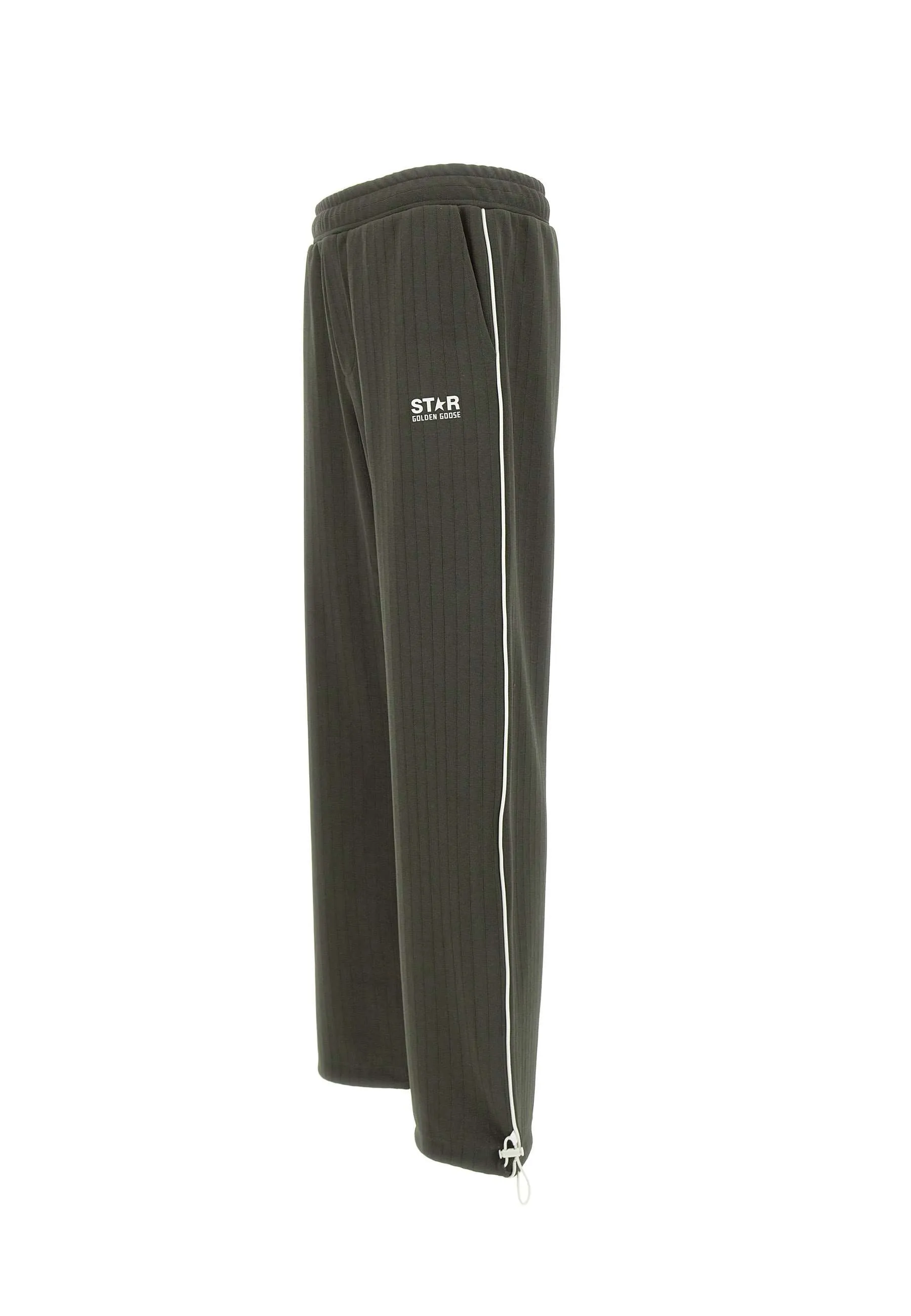 Green Crepe Jogger with Contrast Trim