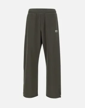 Green Crepe Jogger with Contrast Trim