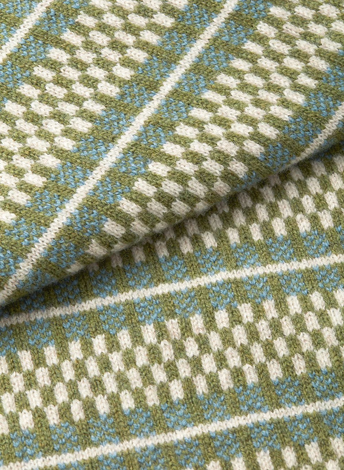 Green Grid Fair-Isle Vest